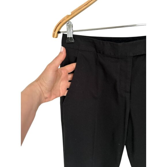 Theory Black Cropped Dress Pants With Side & Back Pockets Size 4 - Picture 4 of 10